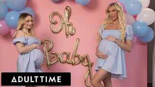 Heta gravida flickvänner tre: Rylee Blake och Aubrey Kate knullar en otrogen make!