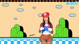 Sisi Roses big-ass cosplayje super mario maker med fitta squirt klocka