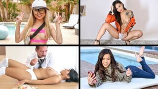 Varmt urval av små asiatiska flickor av Honey Gold, Man Snow, Vina Sky och Lulu Chu