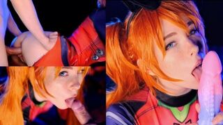 Hot girl Asuka Langley: slimy blowjob och fitta fyllning - Mollyredwolf