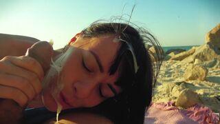 Risky beach blowjob Rese Diaries Del 1