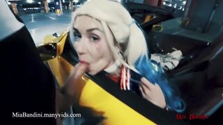 Public fuck med horny Harley Quinn på Halloween