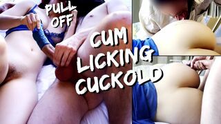 Hustru blir av med gummi och knullar sin pojkvän medan mannen ser ut och slickar det roliga av hennes röv