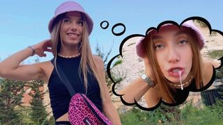 Professionell blowjob i offentlig park, han tar 2 minuter att njuta av