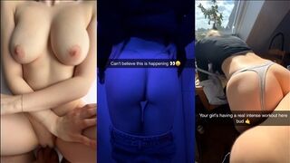 Smutsig shagging av college flickor i en snapchat val på skärmen tre