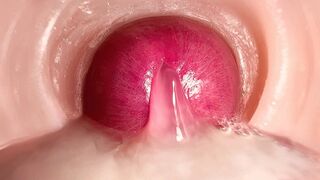 Närbild kamera i fitta: hon blir fitta två gånger! Bästa Creampie 4k, Moaning Girl!