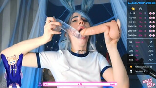 Tonårsflicka Dubbel Dildo Blowjob