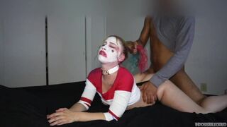 Harley quinn suger jätte kuk hårt och rider det tills det njuts i en natt version