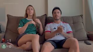Jag satsade min palmeiras cheerleader styvsyster på hennes flamengo seger och knullade hennes big-ass blonde Victory cunt i copa libertadores finalen