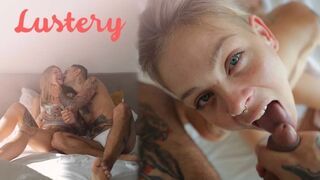 Blonde amatör skönhet seductive blowjob i pov