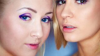 Blond lesbiska Hot Sucking Feast