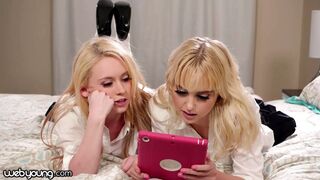Chloe Cherry och hennes skolflicka har ett lesbiskt experiment på huvudet